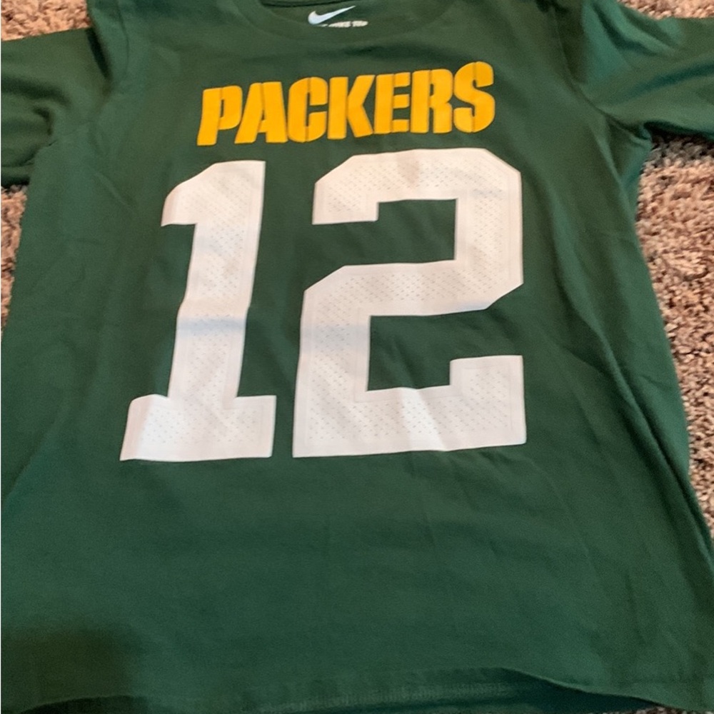 Boys Youth Medium The Nike Tee Green Bay Packers Aaron Rodgers